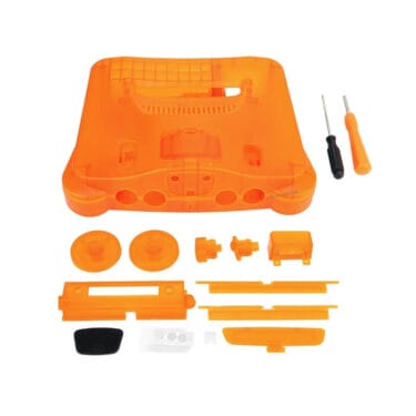 Custom Color Shell for Nintendo 64 N64 Replacement – Clear Orange